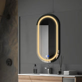 LED Spiegel Oval | Touch-Schalter | Anti-Beschlag-Funktion | Warmweißes Licht - Reyze Seria Salono Model 1